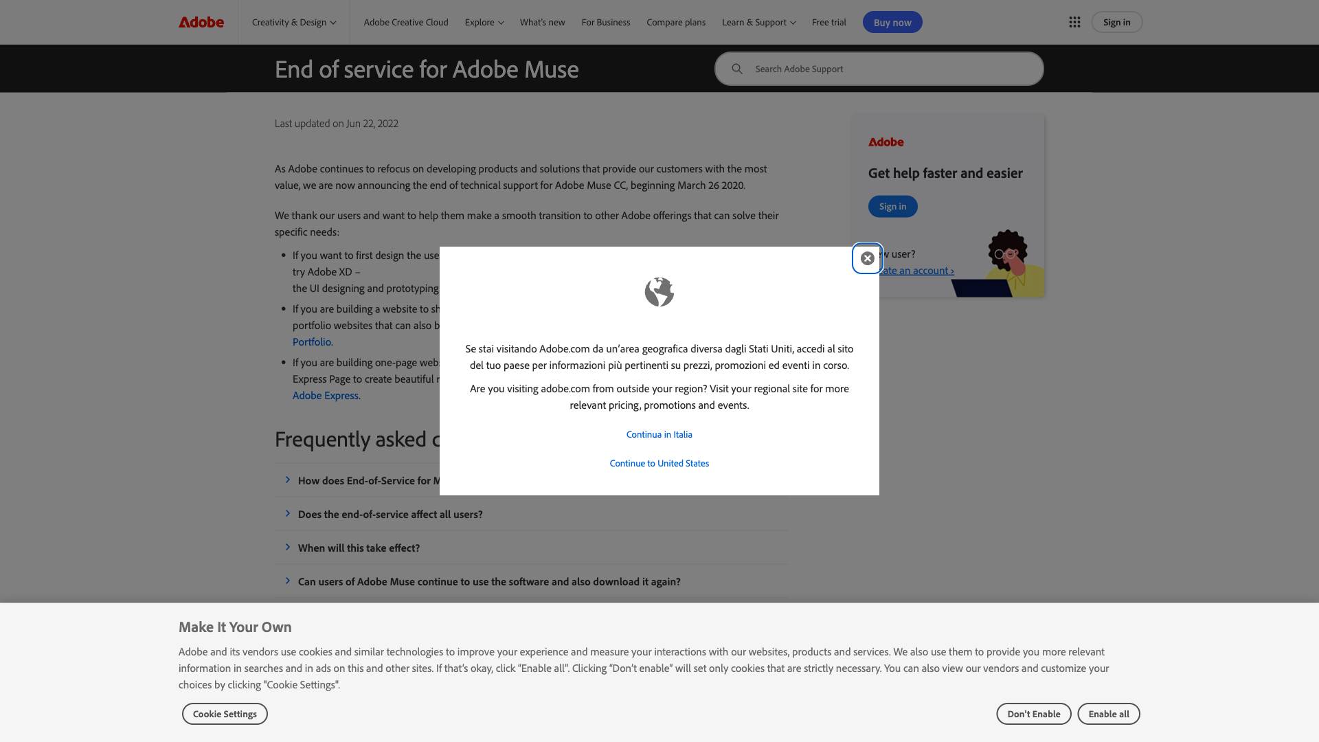 Adobe Muse Vs. AI Screenshot