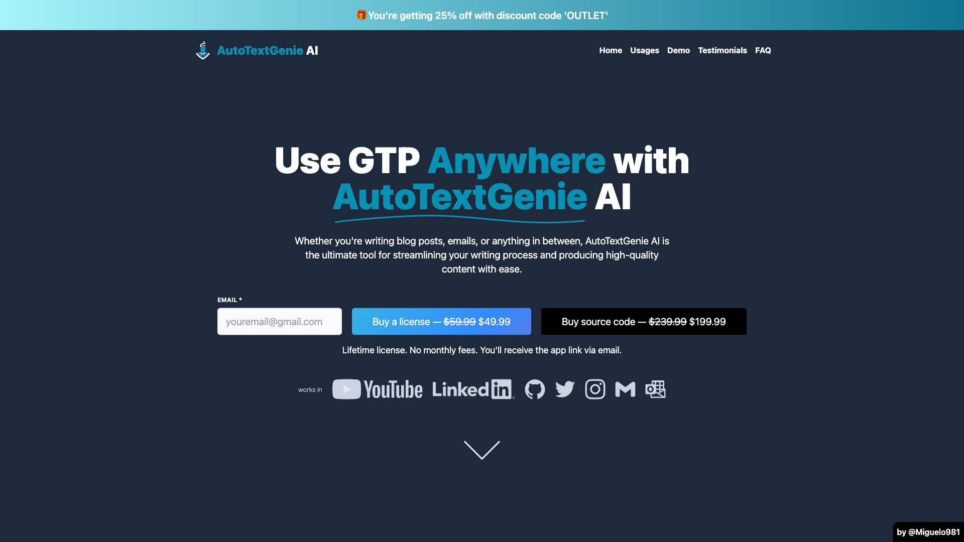 AutoTextGenie AI Screenshot