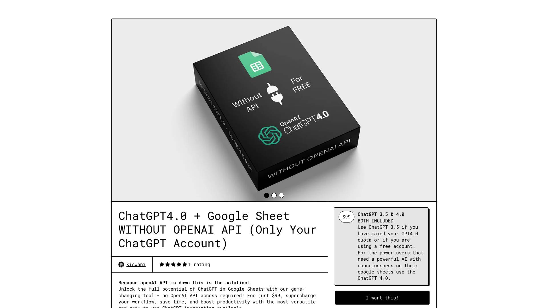 ChatGPT+ Google Sheet Screenshot