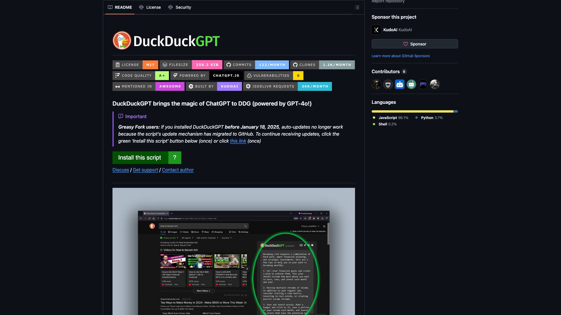 DuckDuckGPT Screenshot