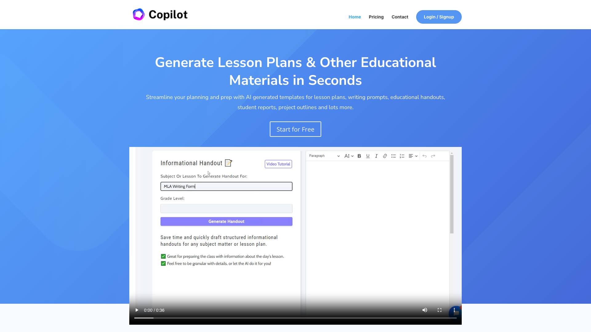 Education CoPilot Screenshot