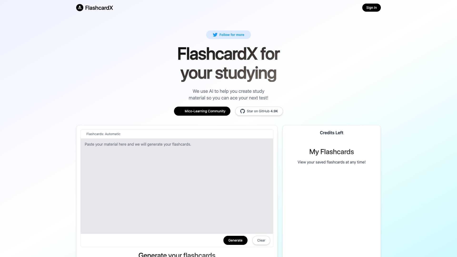 FlashcardX Screenshot