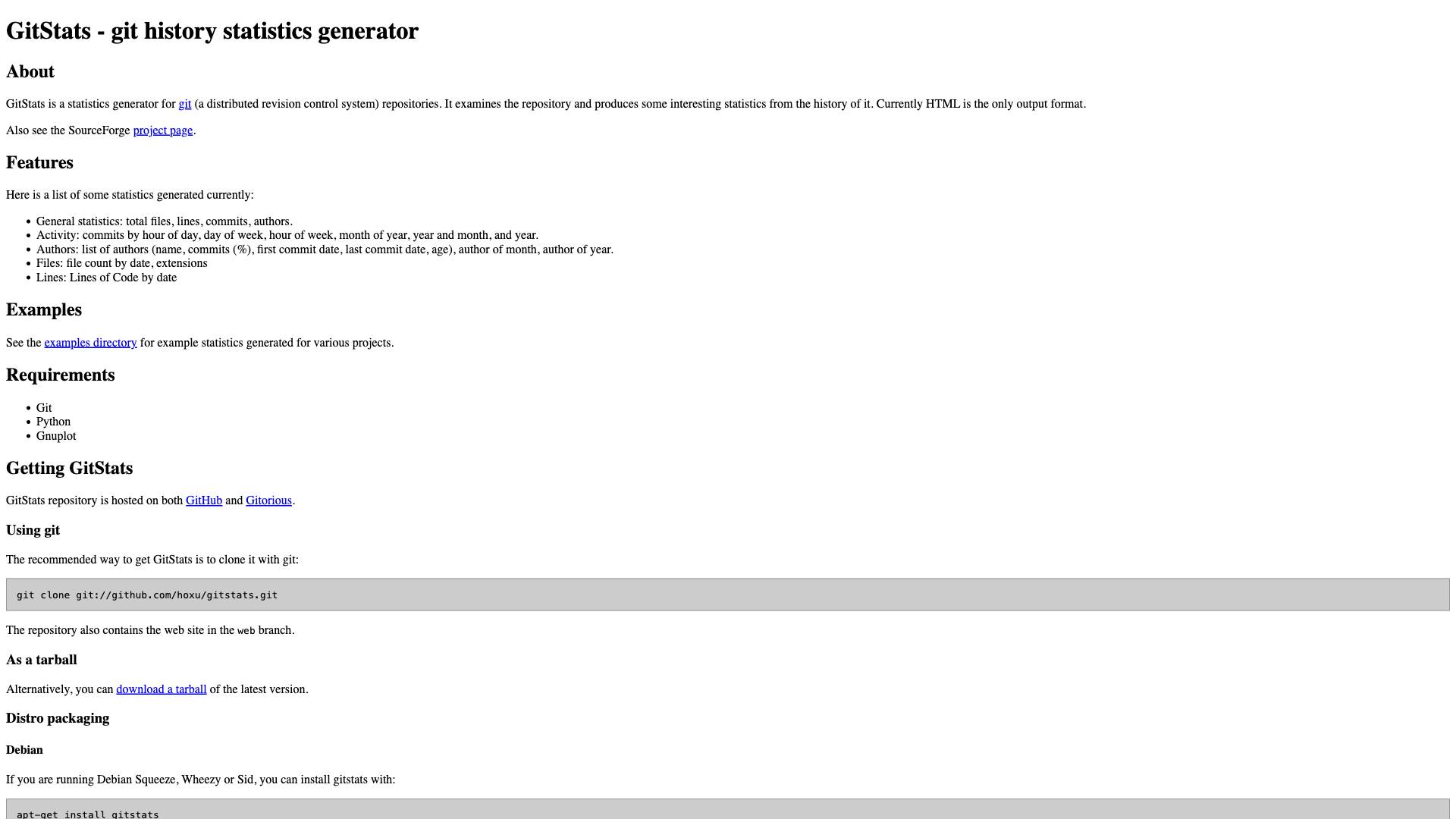 GitStats Screenshot