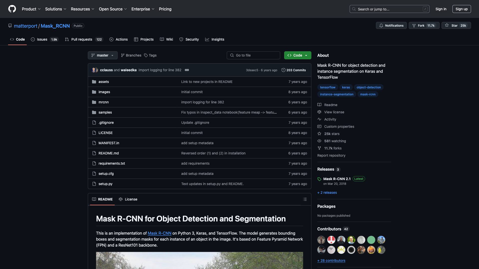 Mask R-CNN Screenshot