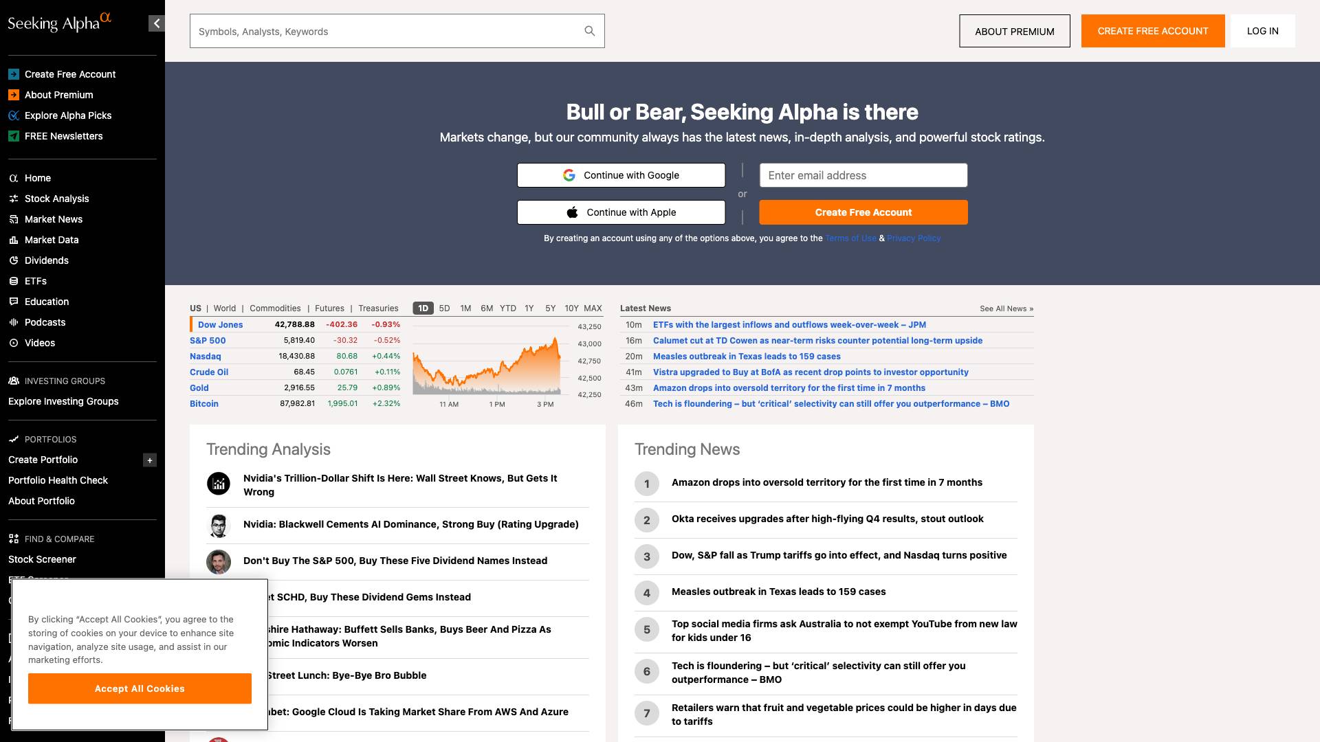 Seeking Alpha Screenshot