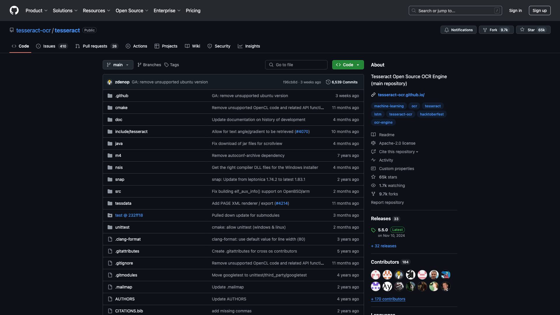 Tesseract Screenshot